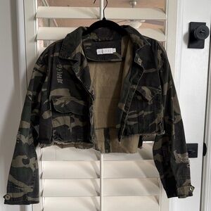 Meshki Cropped Camo Jacket